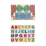 Double-sided wooden board with letters