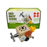 Wooden puzzle cube with LED