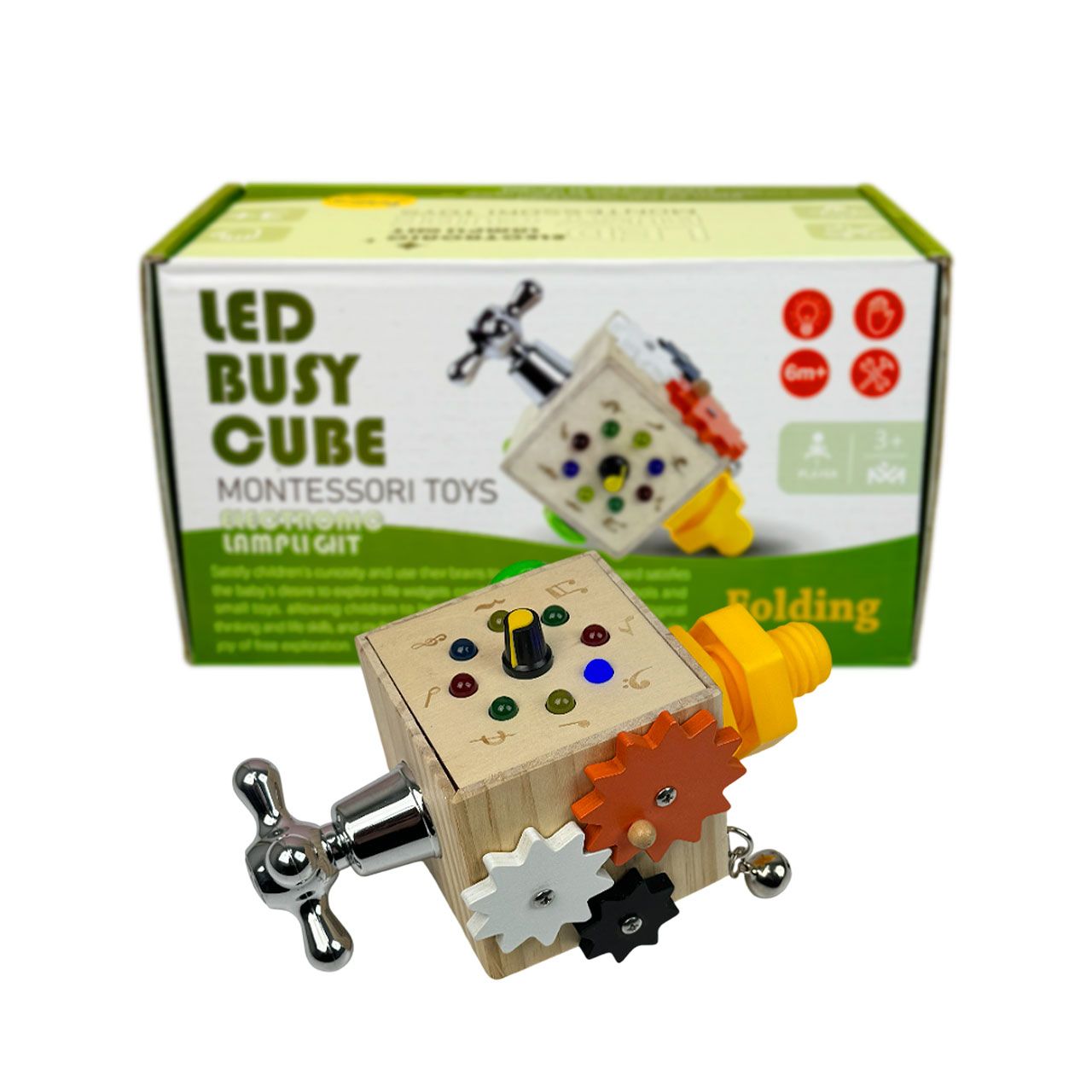 162676-image-1 Wooden puzzle cube with LED - Image 1